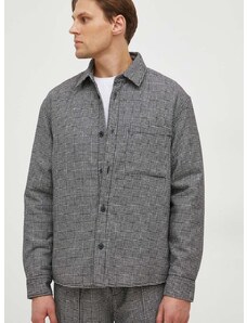Košulja-jakna s primjesom vune United Colors of Benetton boja: crna, za prijelazno razdoblje