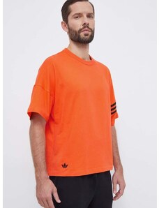 Pamučna majica adidas Originals za muškarce, boja: narančasta, s aplikacijom