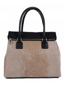 Luksuzna Talijanska torba od prave kože VERA ITALY "Largala", boja mink, 26x35cm