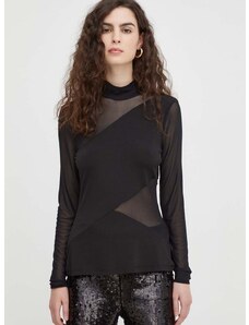Majica dugih rukava Bruuns Bazaar za žene, boja: crna, s poludolčevitom