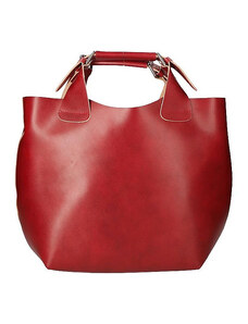 Velika stilska tamnocrvena kožna torba u ruku Sandi VERA PELLE