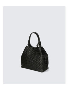 Stilska atraktivan crna kožna torba na rame Madeleine VERA PELLE