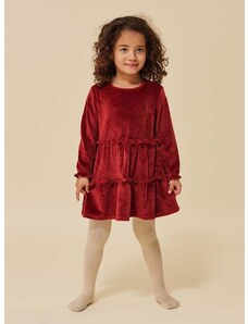 Dječja haljina Konges Sløjd boja: bordo, mini, širi se prema dolje