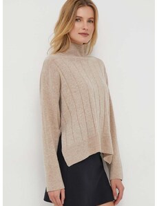 Vuneni pulover Sisley za žene, boja: bež, lagani