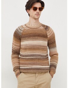 Vuneni pulover United Colors of Benetton za muškarce, boja: smeđa