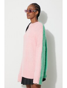Pulover s dodatkom vune JW Anderson za žene, boja: ružičasta, topli, KW1018.YN0272