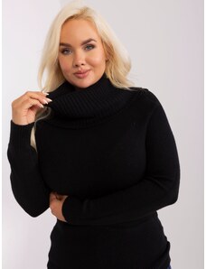 Fashionhunters Black women's sweater plus size with viscose