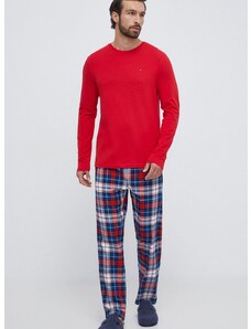 Pidžama Tommy Hilfiger za muškarce, boja: crvena, s uzorkom