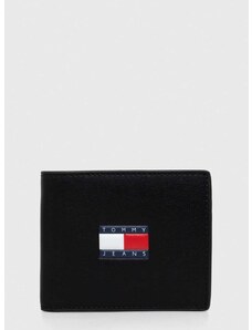 Kožni novčanik Tommy Jeans za muškarce, boja: crna