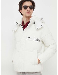 Jakna Calvin Klein Jeans za muškarce, boja: bijela, za zimu