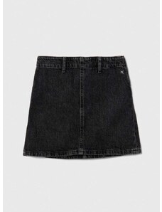 Dječja traper suknja Calvin Klein Jeans boja: crna, mini, ravna