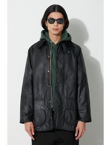 Pamučna jakna Barbour Beaufort Wax Jacket boja: crna, za prijelazno razdoblje, MWX0017