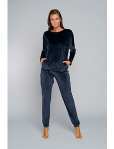 Italian Fashion Women's Juga set, long sleeves, long trousers - dark blue