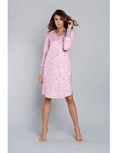 Italian Fashion Llama Long Sleeve Shirt - Pink Print