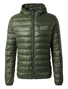 EA7 Emporio Armani Zimska jakna srebrno siva / tamno zelena