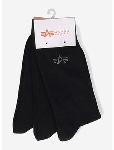 Čarape Alpha Industries Basic Socks 3-pack boja: crna, 118929.03-black