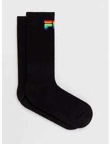 Čarape Fila 2-pack za muškarce, boja: crna