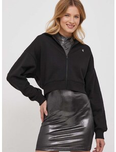 Dukserica Calvin Klein Jeans za žene, boja: crna, s kapuljačom, bez uzorka