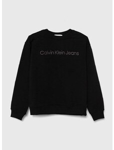 Dječja dukserica Calvin Klein Jeans boja: crna, s aplikacijom