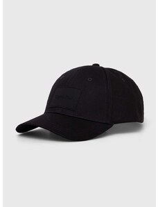 Pamučna kapa sa šiltom Calvin Klein boja: crna, s aplikacijom