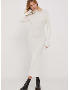 Vunena haljina Calvin Klein boja: bež, maxi, uska