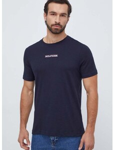 Majica kratkih rukava Tommy Hilfiger za muškarce, boja: tamno plava, s aplikacijom