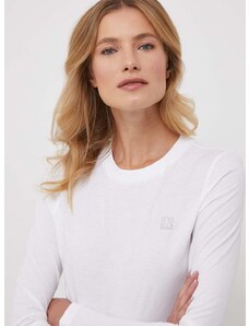 Pamučna majica dugih rukava Calvin Klein Jeans boja: bijela