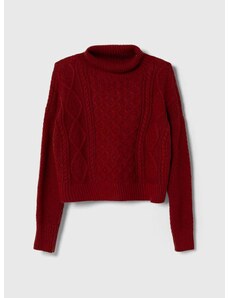 Dječji džemper Abercrombie & Fitch boja: bordo, topli