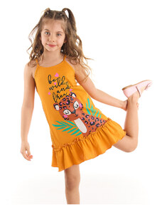 mshb&g Mushi Leo Djevojka je leopard uzorak narančaste trake pamučne haljine