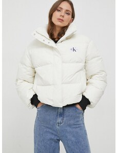 Pernata jakna Calvin Klein Jeans za žene, boja: bež, za zimu, oversize