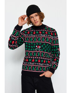 Trendyol Multi Color Regular Fit Crew Neck Christmas Knitwear Sweater