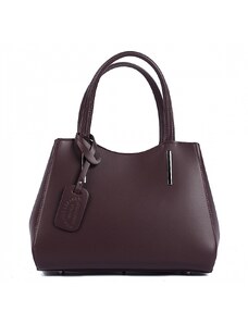 Luksuzna Talijanska torba od prave kože VERA ITALY "Foreya", boja tamnocrvena, 22x32cm