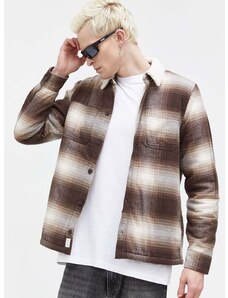 Košulja-jakna Hollister Co. boja: smeđa, za prijelazno razdoblje