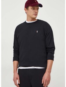 Pamučna majica dugih rukava Polo Ralph Lauren boja: crna, bez uzorka
