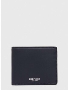 Kožni novčanik Tommy Hilfiger za muškarce, boja: tamno plava