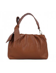 Luksuzna Talijanska torba od prave kože VERA ITALY "Bowa", boja konjak, 17x26cm
