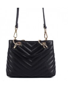 Luksuzna Talijanska torba od prave kože VERA ITALY "Kibba", boja crna, 15x20cm