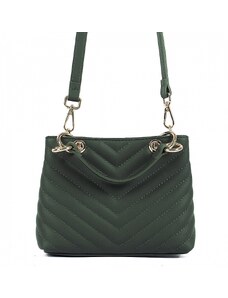 Luksuzna Talijanska torba od prave kože VERA ITALY "Nibba", boja tamno zeleno, 15x20cm