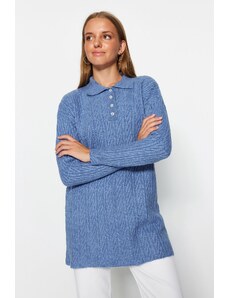 Trendyol Indigo pleteni džemper od pletenine