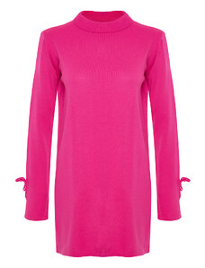 Trendyol ružičasti džemper za pleteninu s ovratnikom s uveznim detaljnim rukavima
