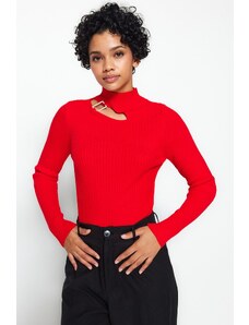 Trendyol crveni stand-up ovratnik pletenina džemper