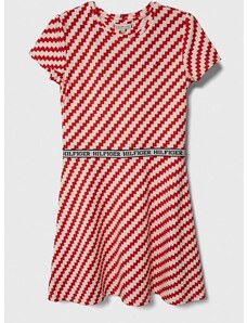 Dječja haljina Tommy Hilfiger boja: crvena, mini, širi se prema dolje