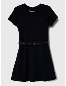 Dječja haljina Tommy Hilfiger boja: tamno plava, mini, širi se prema dolje