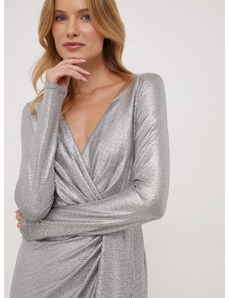 Haljina Lauren Ralph Lauren boja: srebrna, mini, ravna