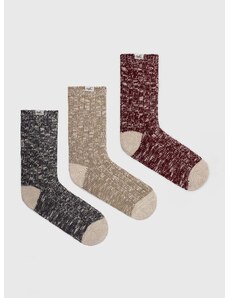 Čarape Hollister Co. 3-pack za muškarce, boja: bordo