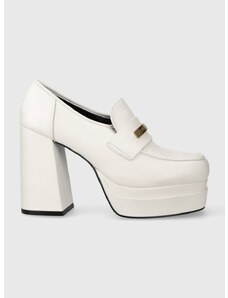 Kožne salonke Karl Lagerfeld Strada boja: bijela, s debelom potpeticom, KL30133