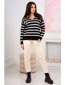 Kesi Sweater set Striped sweatshirt + ecru pants