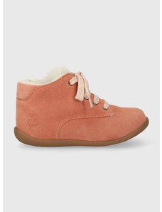 Dječje cipele od brušene kože Pom D'api STAND-UP DERBY FUR boja: narančasta
