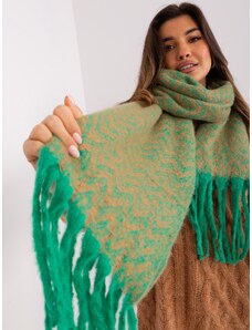Fashionhunters Women's scarf with green and camel pattern