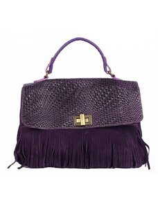 Luksuzna Talijanska torba od prave kože VERA ITALY "Dilea", boja ljubičasta, 23x35cm